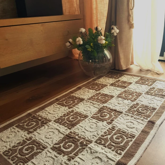 Covor decor - tesut - Bucle, 100% bumbac, maro 04 - imagine 4