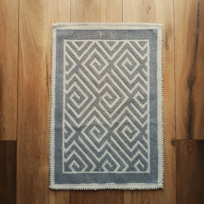 Covor decor de intrare - tesut - Bucle, 100% bumbac, 40x60cm, gri 03 - imagine 2