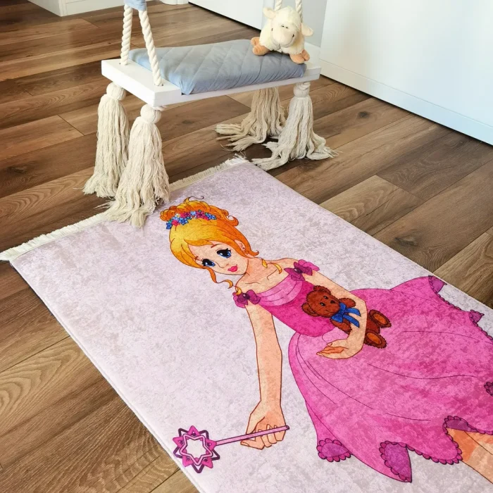 Covor de joaca pentru copii, antiderapant, 80x150 cm - Printesa - imagine 3
