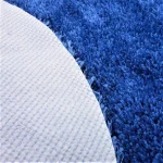 Covor decor - fir lung, rotund cu diametru 75 cm, antiderapant, 100% fibre sintetice, albastru - imagine 3