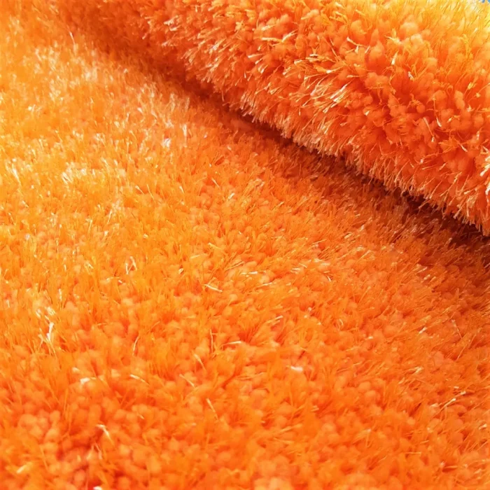 Covor decor - fir lung, rotund cu diametru 75 cm, antiderapant, 100% fibre sintetice, orange - imagine 2