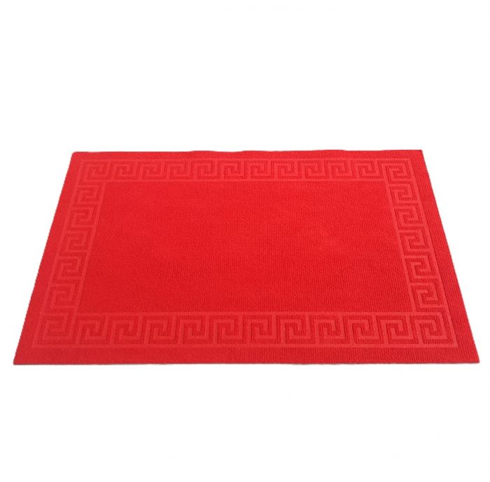 Covoras intrare antiderapant - Decor Greek Border uni, 45x75 cm, 100% pvc, rosu - imagine 2