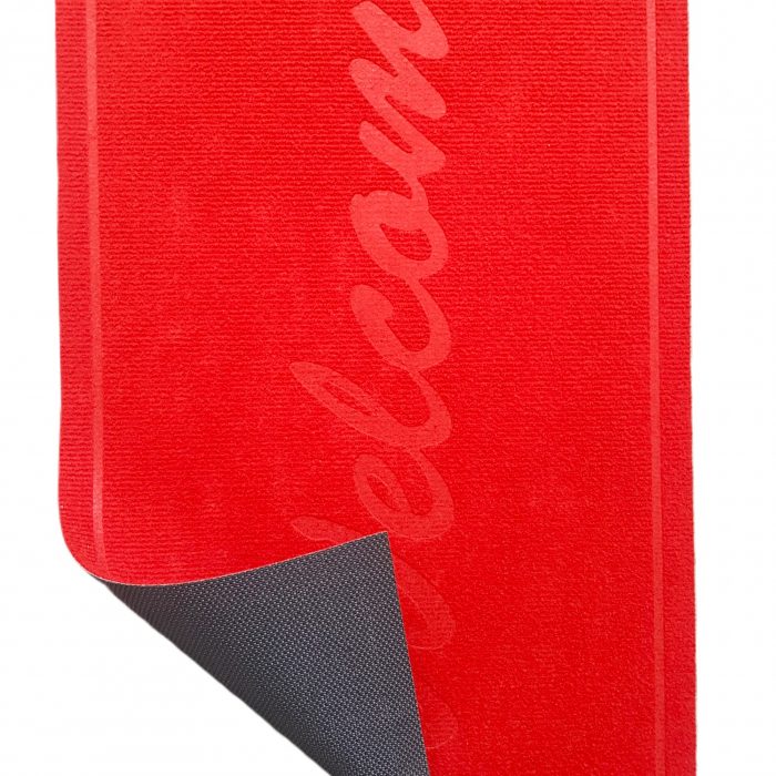 Covoras intrare - Welcome uni, 45x75 cm, antiderapant 100% pvc, rosu - imagine 2
