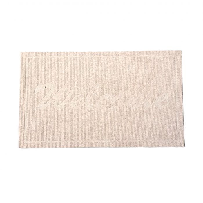 Covoras intrare - Welcome uni, 45x75 cm, antiderapant 100% pvc, bej - imagine 2