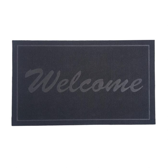 Covoras intrare - Welcome uni, 45x75 cm, antiderapant 100% pvc, negru - imagine 2