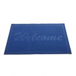 Covoras intrare - Welcome uni, 45x75 cm, antiderapant 100% pvc, albastru - imagine 2