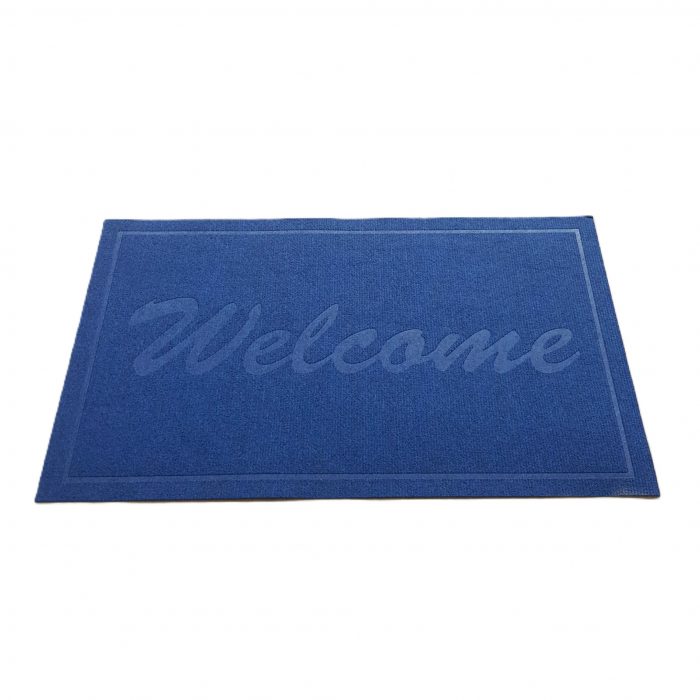 Covoras intrare - Welcome uni, 45x75 cm, antiderapant 100% pvc, albastru - imagine 2
