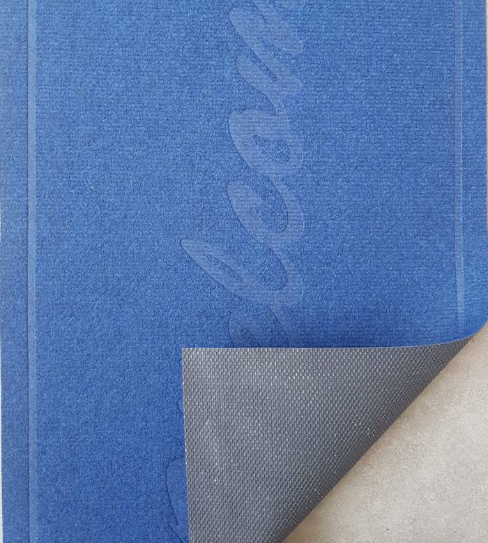 Covoras intrare - Welcome uni, 45x75 cm, antiderapant 100% pvc, albastru - imagine 3