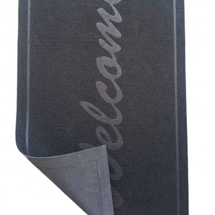 Covoras intrare - Welcome uni, 45x75 cm, antiderapant 100% pvc, negru - imagine 3