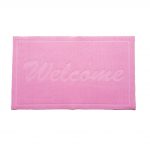 Covoras intrare - Welcome uni, 45x75 cm, antiderapant 100% pvc, roz - imagine 3