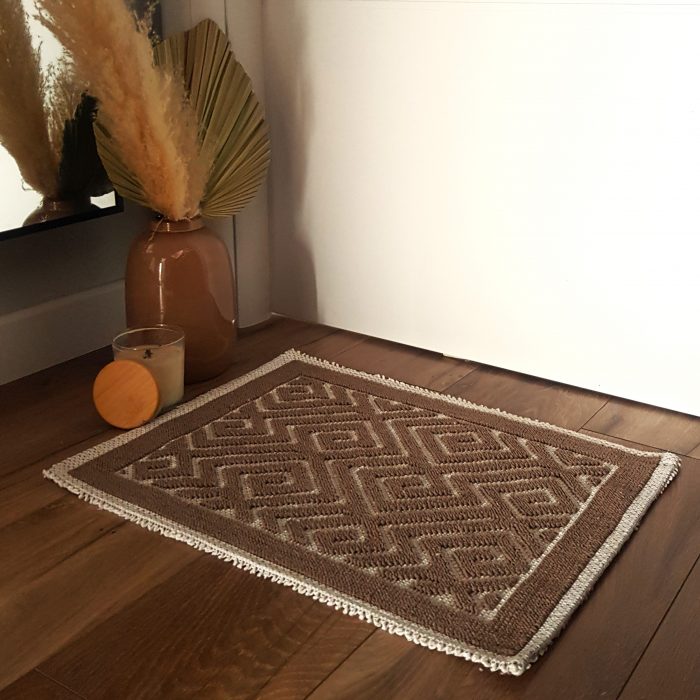 Covor decor de intrare - tesut - Bucle, 100% bumbac, 40x60cm, maro 03 - imagine 4