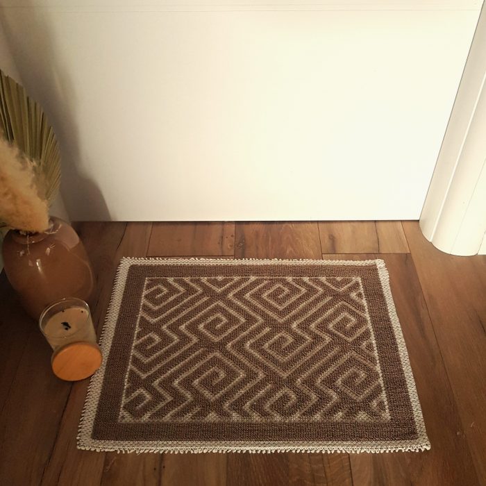 Covor decor de intrare - tesut - Bucle, 100% bumbac, 40x60cm, maro 03 - imagine 3