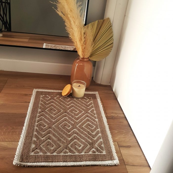 Covor decor de intrare - tesut - Bucle, 100% bumbac, 40x60cm, maro 03 - imagine 2