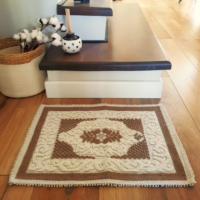 Covor decor de intrare - tesut - Bucle, 100% bumbac, 40x60 cm, maro 05 - imagine 2