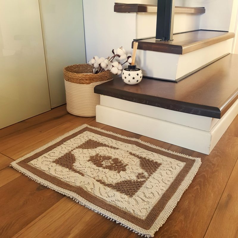 engros-covor intrareastoria home bucle bumbac tesut in relief buclat natur crem decor oriental 40x60 cm 4 scaled 1