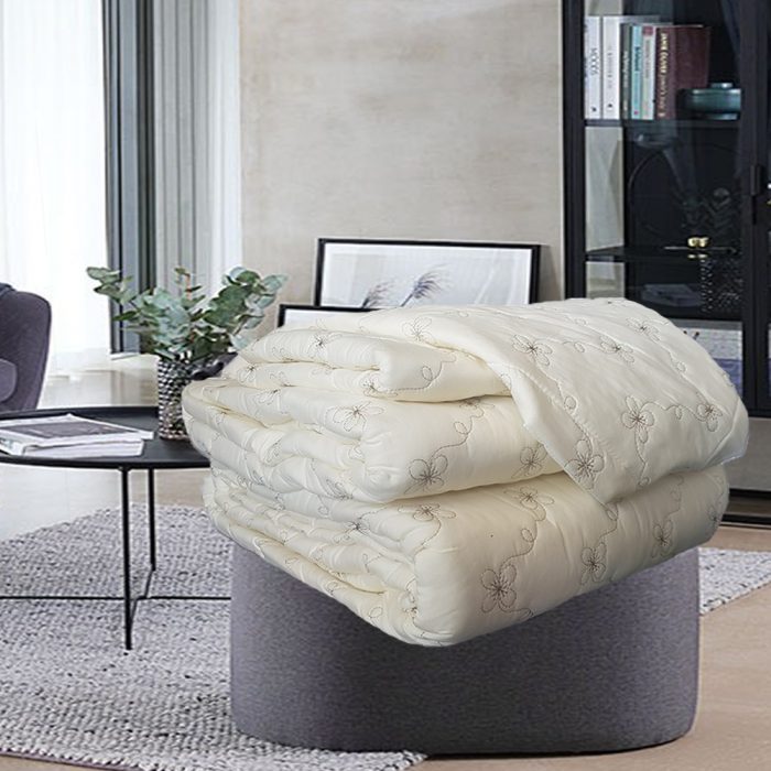 Cuvertura cu fete de perna, matlasate prin brodare Royal Home Bukle - 250x260 cm, pudra - imagine 12