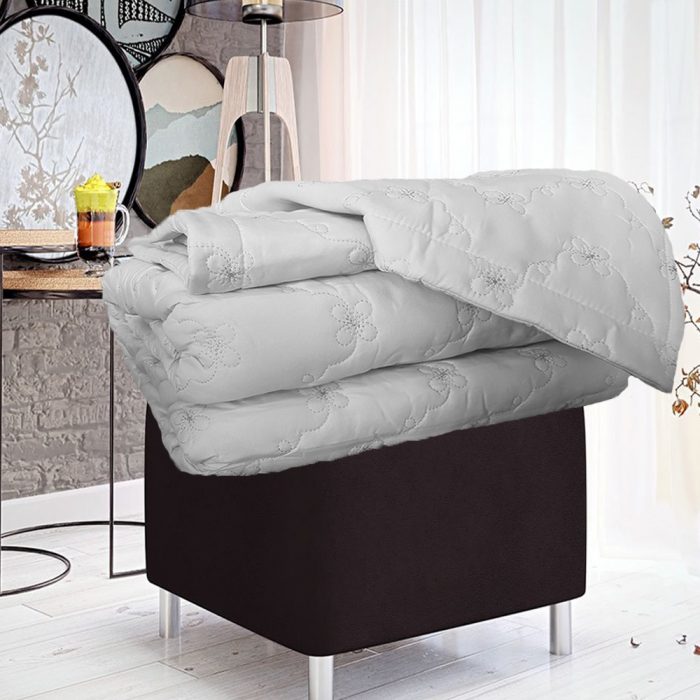 Cuvertura cu fete de perna, matlasate prin brodare Royal Home Bukle - 250x260 cm, pudra - imagine 15