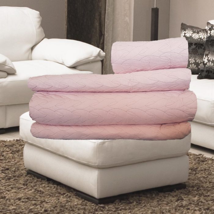 Cuvertura cu fete de perna, matlasate prin brodare Royal Home Bukle - 250x260 cm, pudra - imagine 4