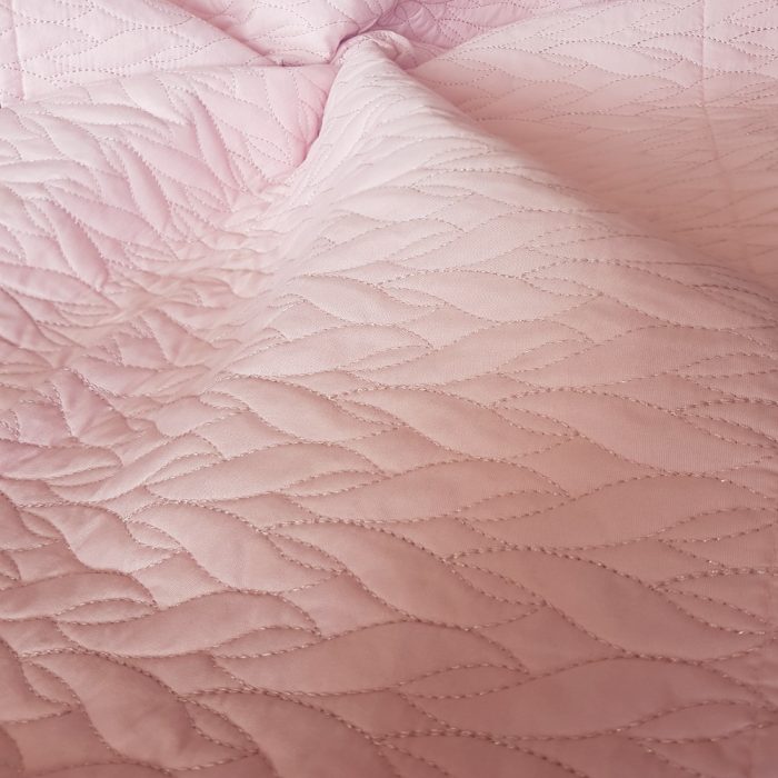 Cuvertura cu fete de perna, matlasate prin brodare Royal Home Bukle - 250x260 cm, pudra - imagine 3