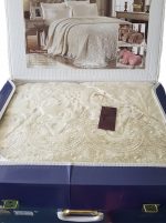 Set Cuvertură de pat extralarge Royal Home cu dantelă, 6 piese - Ivoire - imagine 3