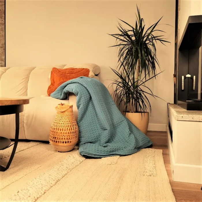 Cuvertura Best Cotton - Fagure, 220x240 cm,100% bumbac, aqua marine - imagine 3