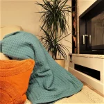 Cuvertura Best Cotton - Fagure, 220x240 cm,100% bumbac, aqua marine - imagine 2