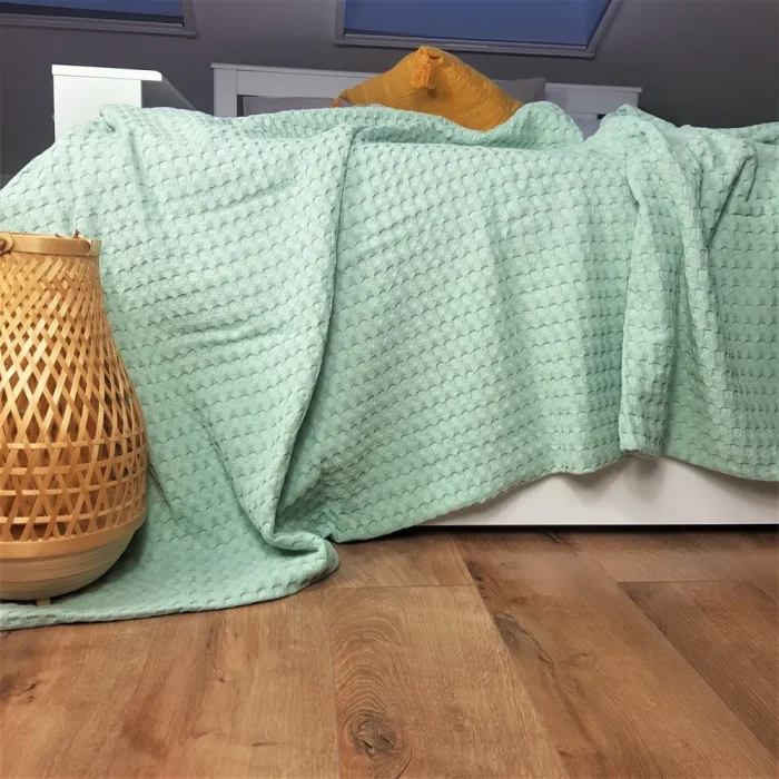 Cuvertura Best Cotton - Fagure, 220x240 cm,100% bumbac, verde fistic - imagine 2