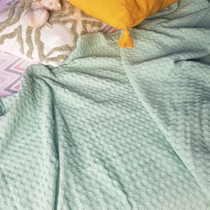 Cuvertura Best Cotton - Fagure, 220x240 cm,100% bumbac, verde fistic - imagine 3