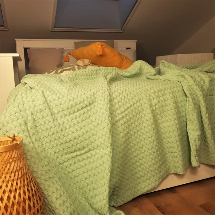 Cuvertura Best Cotton - Fagure, 220x240 cm,100% bumbac, verde menta - imagine 3