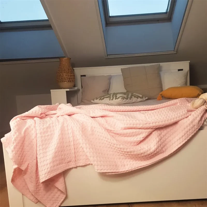 engros-cuvertura de pat fagure astoria home bumbac roz pudra 1