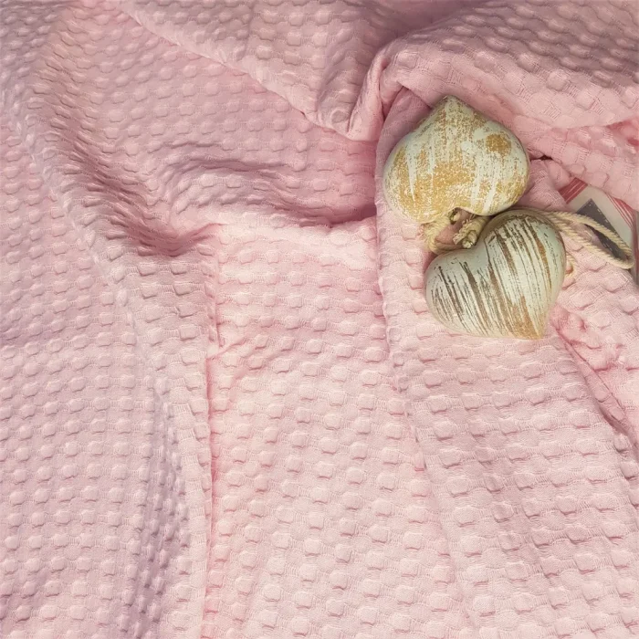 Cuvertura Best Cotton - Fagure, 220x240 cm,100% bumbac, roz pudra - imagine 3