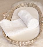 Pled copii Best Cotton - Fagure, 100x120 cm, 100% bumbac, alb