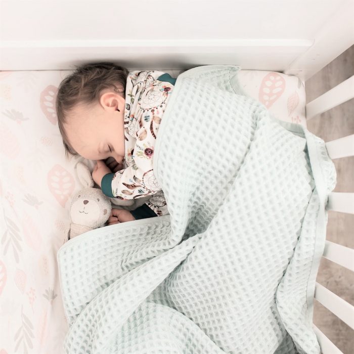 Pled copii Best Cotton - Fagure, 100x120 cm, 100% bumbac, alb - imagine 5