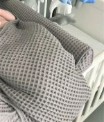 Pled copii Best Cotton - Fagure, 100x120 cm, 100% bumbac, gri - imagine 2