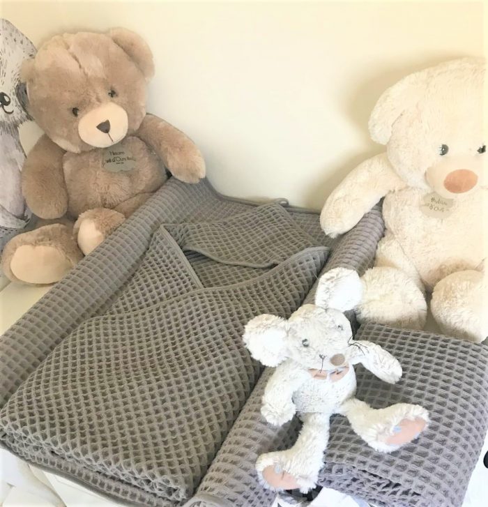 Pled copii Best Cotton - Fagure, 100x120 cm, 100% bumbac, gri - imagine 3