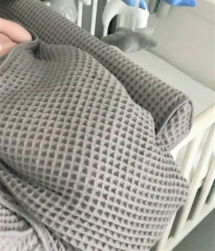 Pled copii Best Cotton - Fagure, 100x120 cm, 100% bumbac, gri - imagine 2