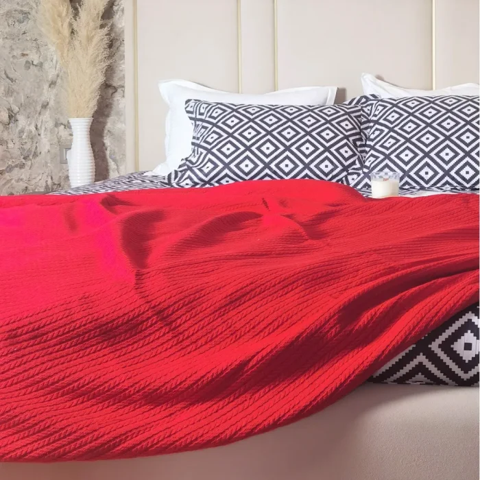 Pachet cearsaf de pat 220x240 cm + 2 fete de perna 50x70 cm Best Cotton Deco 49 - Ranforce color, 100% bumbac - imagine 4