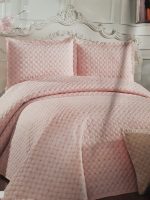 Cuvertura cu fete de perna, matlasate prin brodare Royal Home Fancy - 250x260 cm, roz