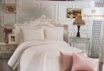Cuvertura cu fete de perna, matlasate prin brodare Royal Home Bukle - 250x260 cm, pudra - imagine 2