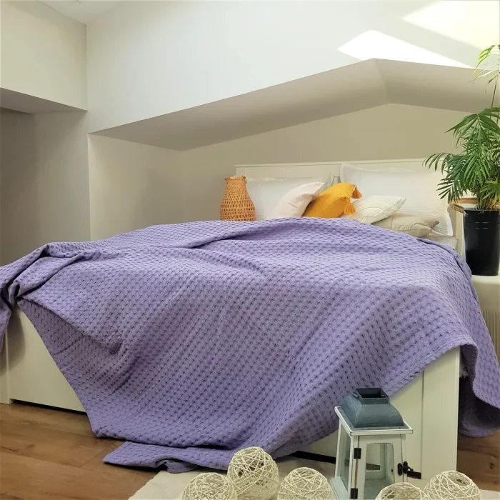 Cuvertura Best Cotton - Fagure, 220x240 cm,100% bumbac, mov - imagine 4