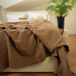 Cuvertura Best Cotton - Gofre, 220x240 cm,100% bumbac, maro
