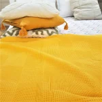 Cuvertura Best Cotton - Gofre, 220x240 cm,100% bumbac, galben - imagine 2