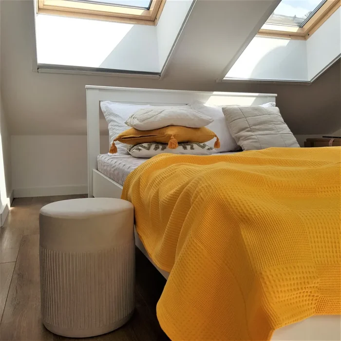 Cuvertura Best Cotton - Gofre, 220x240 cm,100% bumbac, galben - imagine 4