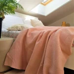 Cuvertura Best Cotton - Gofre, 220x240 cm,100% bumbac, piersica