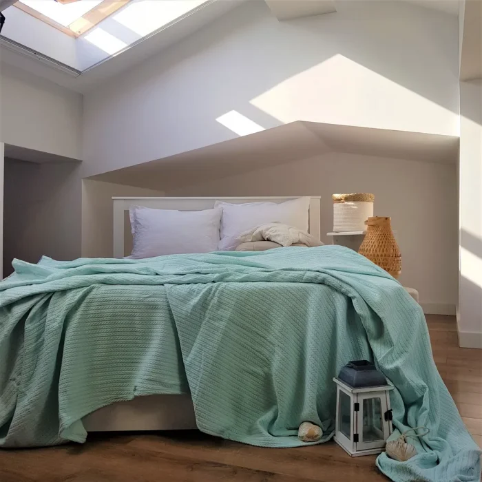 Cuvertura Best Cotton - Pique, 220x240 cm,100% bumbac, aqua - imagine 3