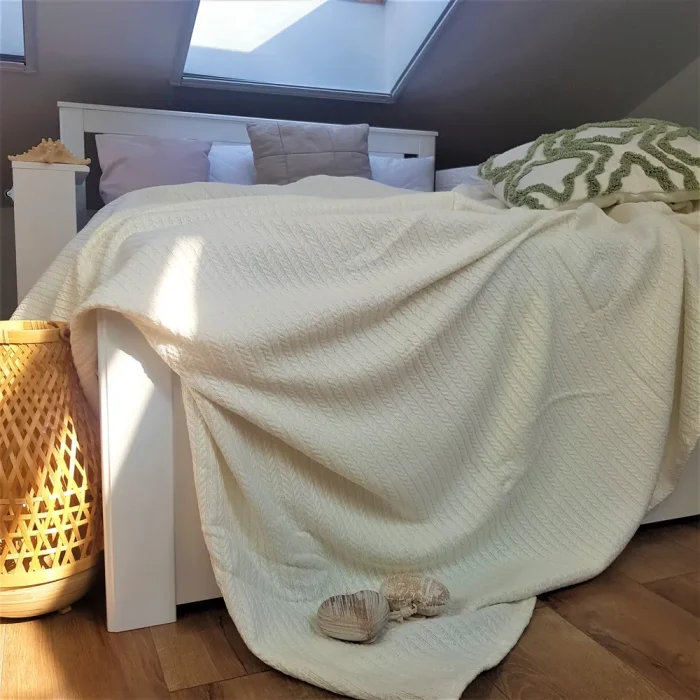 Cuvertura Best Cotton - Pique, 220x240 cm,100% bumbac, ivoire - imagine 3