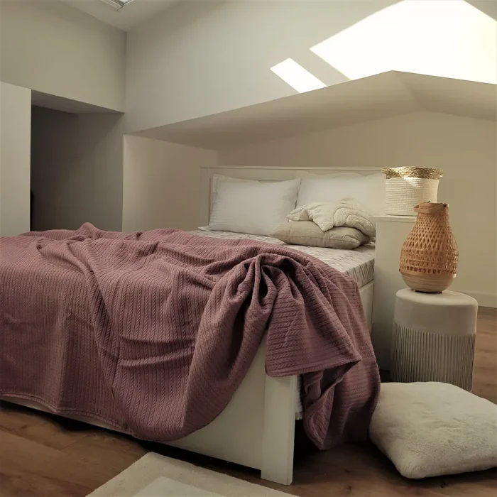 Cuvertura Best Cotton - Pique, 220x240 cm,100% bumbac, roz ars - imagine 4