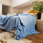 Cuvertura Best Cotton - Pique, 220x240 cm,100% bumbac, bleu - imagine 3