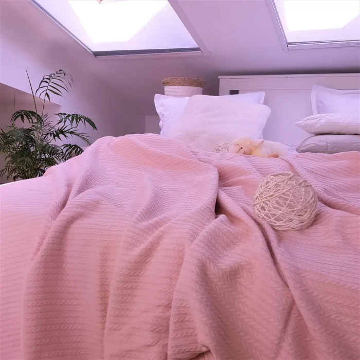 Cuvertura Best Cotton - Pique, 220x240 cm,100% bumbac, roz - imagine 8
