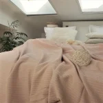 Cuvertura Best Cotton - Pique, 220x240 cm,100% bumbac, roz ars pal